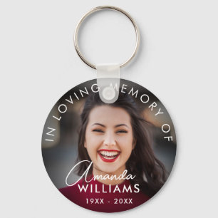 Script Photo Memorial Keepsakes in Loving Memory Keychain