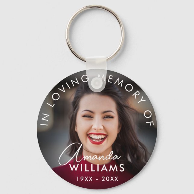 Script Photo Memorial Keepsakes in Loving Memory Keychain (Front)