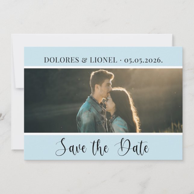 Script Photo Minimalist Save the date Invitation (Front)
