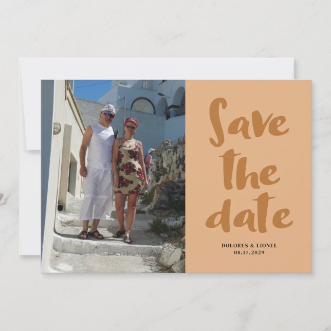 Script Photo Minimalist Save the date Invitation (Front)