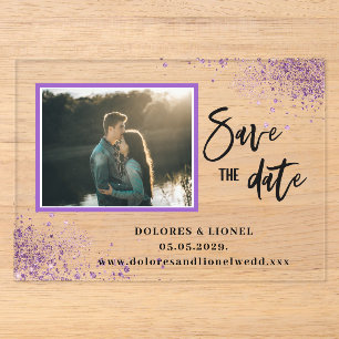 Script Photo Save the date Acrylic Invitations
