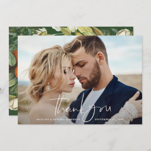 Script photo wedding thank you citrus botanical