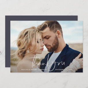 Script photo wedding thank you modern minimal chic