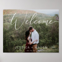 Script Photo Wedding Welcome Sign Poster