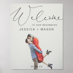 Script Photo Wedding Welcome Sign Poster