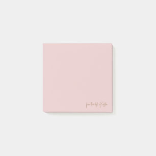 Script Pink From the Desk of Custom Name Post-it Notes