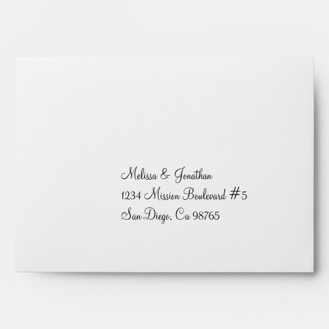 Script print custom pre filled address RSVP Envelope (Front)