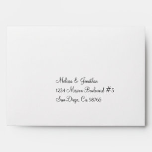 Script print custom pre filled address RSVP Envelope