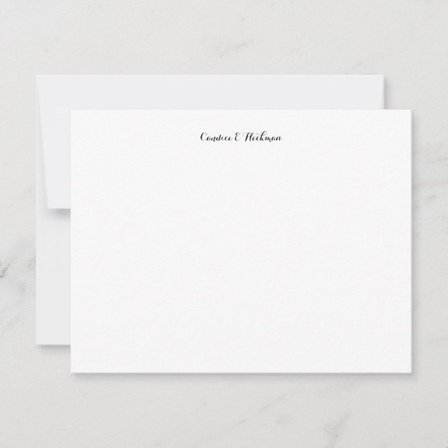Script Professional Elegant Simple Note Card (Front)