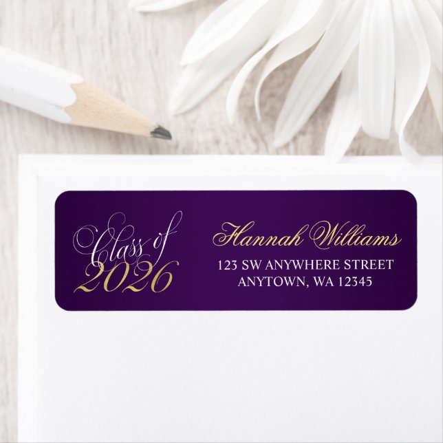Script Purple Gold 2021 Graduation Return Address (Insitu)