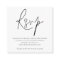 Script QR Code Wedding Black White RSVP Enclosure