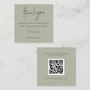 Script QR Code Wedding Photo Gallery Thanks Enclosure Card
