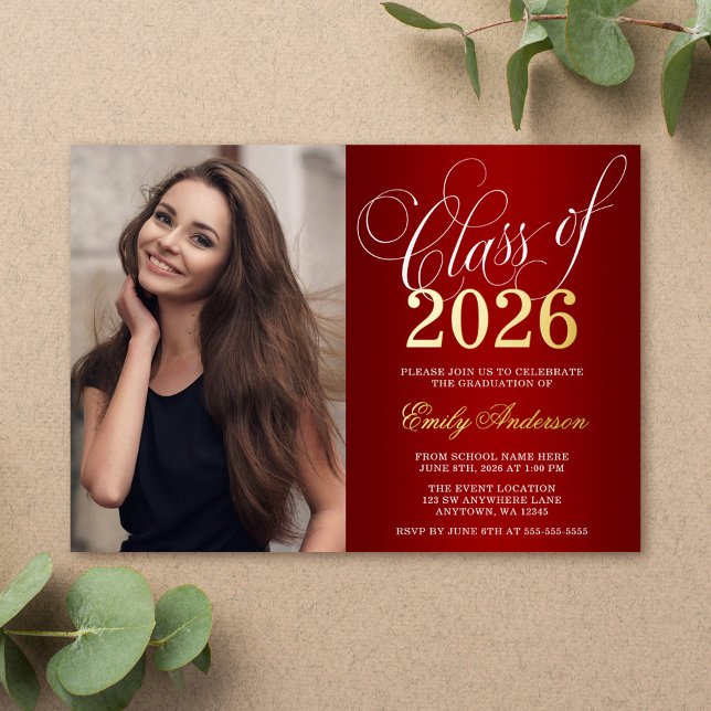 Script Red 2025 Photo Graduation Party Gold (Creator Uploaded)