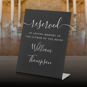 Script Reserved Father Of The Bride Memorial Pedestal Sign