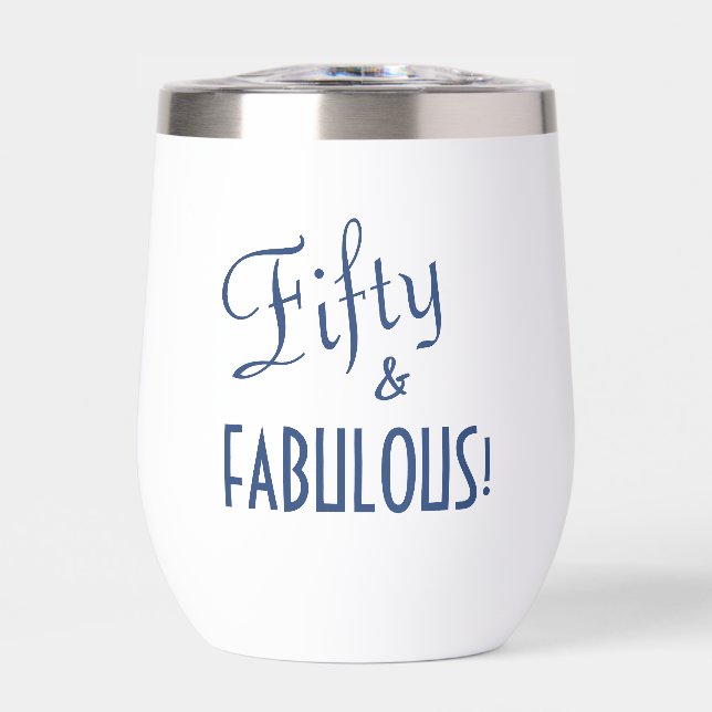 Script rétro bleu cinquante et FABULOUS 50e annive (Avant)