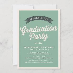 SCRIPT RÉTRO VERT   INVITATION DE LA FÊTE DE DIPLÔ
