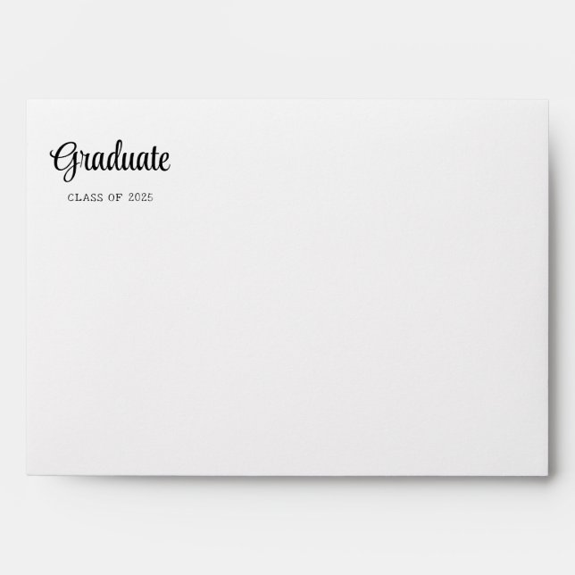 Script Return Address Math Blue Graduation Envelope (Front)