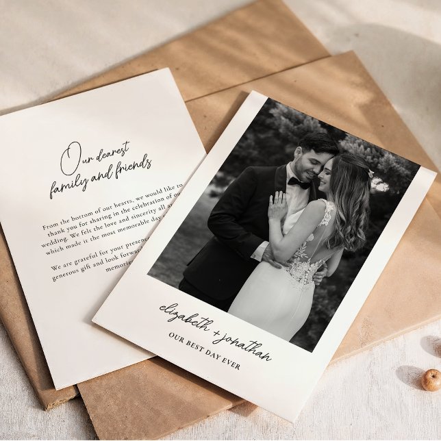 Script romantique minimaliste Carte de remerciemen (Créateur téléchargé)