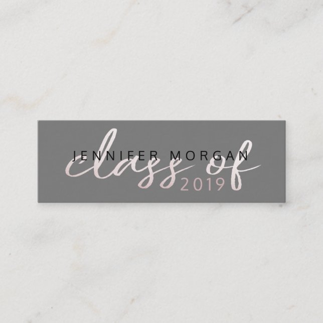Script rose Gold Whimsical | Carte de nom de diplô (Devant)