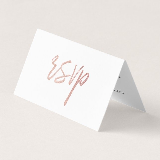 Script Rose moderne à huile d'or avec carte photo  (Devant)