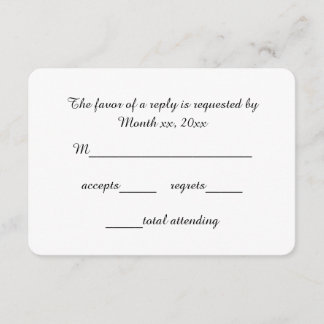 Script RSVP pour cartes de réponse pour Mariages
