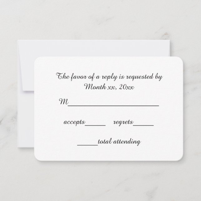 Script RSVP pour cartes de réponse pour Mariages (Devant)