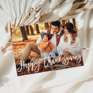 Script rustique Bon thanksgiving photo Carte posta
