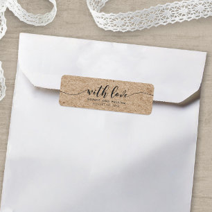 Script Rustique Faux Kraft Avec Amour Mariage Fave