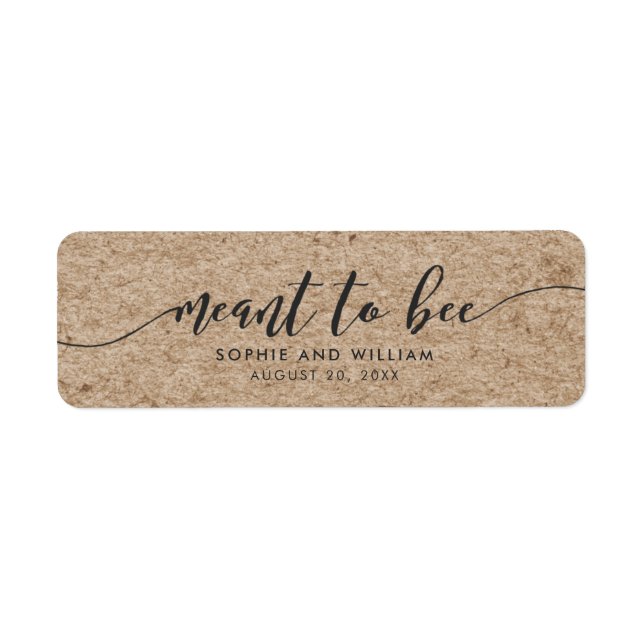 Script rustique Kraft signifiant être Étiquette Ma (Devant)