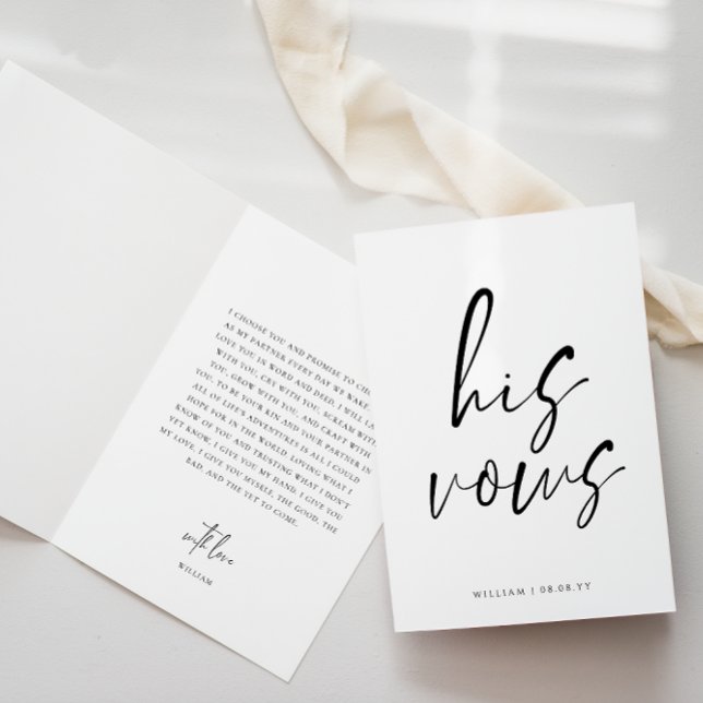 Script Sa Carte Mariage Vows (Modern Script His Vows Book )