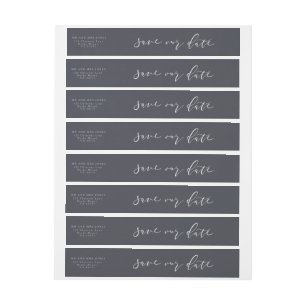 SCRIPT SAVE OUR DATE WRAPAROUND ADDRESS LABEL