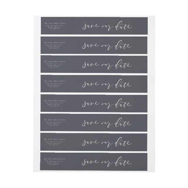 SCRIPT SAVE OUR DATE WRAPAROUND ADDRESS LABEL (Sheet)