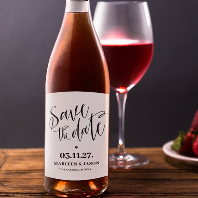 Script Save the date  Wine Label (Creator Uploaded)