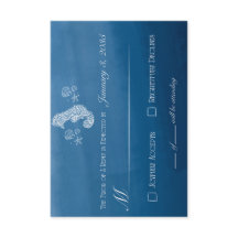 Script Seahorse Watercolor RSVP Wedding Card