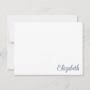 Script Signature Navy Blue Stationery Card