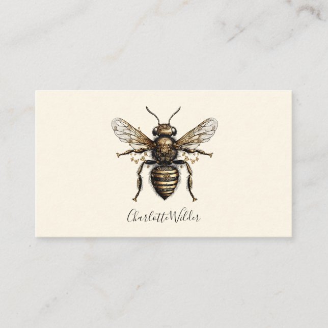 Script Signature Personalized Bee Calling Card (Front)