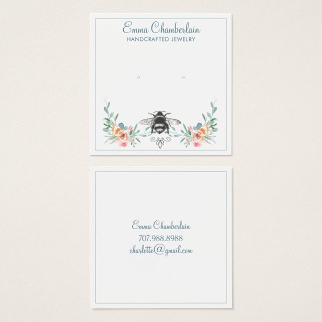 Script Signature Personalized Bee Floral (Front & Back)