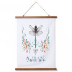 Script Signature Personalized Dragonfly Floral