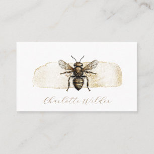 Script Signature Personalized Gold Bee  Calling Card