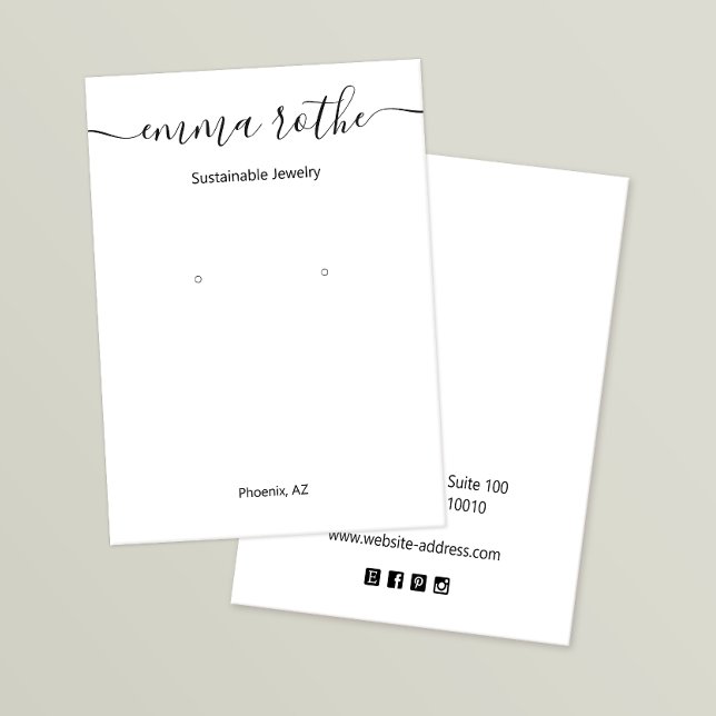 Script Signature White Earring Display Card (Creator Uploaded)