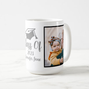 Script Silver 2023 Custom Graduation Photo  Coffe Coffee Mug