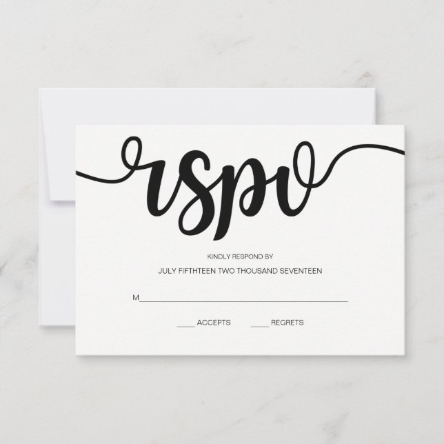 Script simple élégant | Cartes RSVP de mariage mod (Devant)