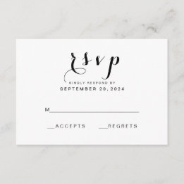 Script simple et élégant | Carte RSVP de mariage m