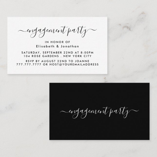 Script simple - Invitation de billets de la partie (Devant / Derrière)