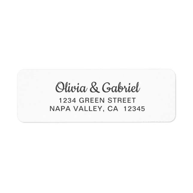 Script simple. Mariage noir blanc Adresse de retou (Devant)