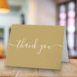 Script Simple Modern Elegant Chic Gold Thank You Card