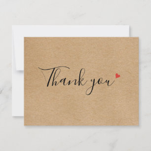 Script simple Rustique Kraft Business Carte de rem