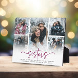 Script Sisters 5 Photo Collage Keepsake Gift Plaque<br><div class="desc">Give your sister that warm,  cozy feeling with our Script Sisters 5 Photo Collage Keepsake Gift Plaque. This elegant sister photo collage plaque is designed to make you smile. The personalized sister quote paired with five of your cherished memories creates a beautiful,  timeless gift.</div>