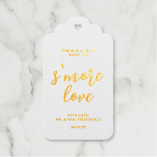 Script S'more Love Real Gold Scalloped  Gift Tags
