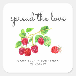 Script Spread The Love Raspberry Jam Favor Sticker